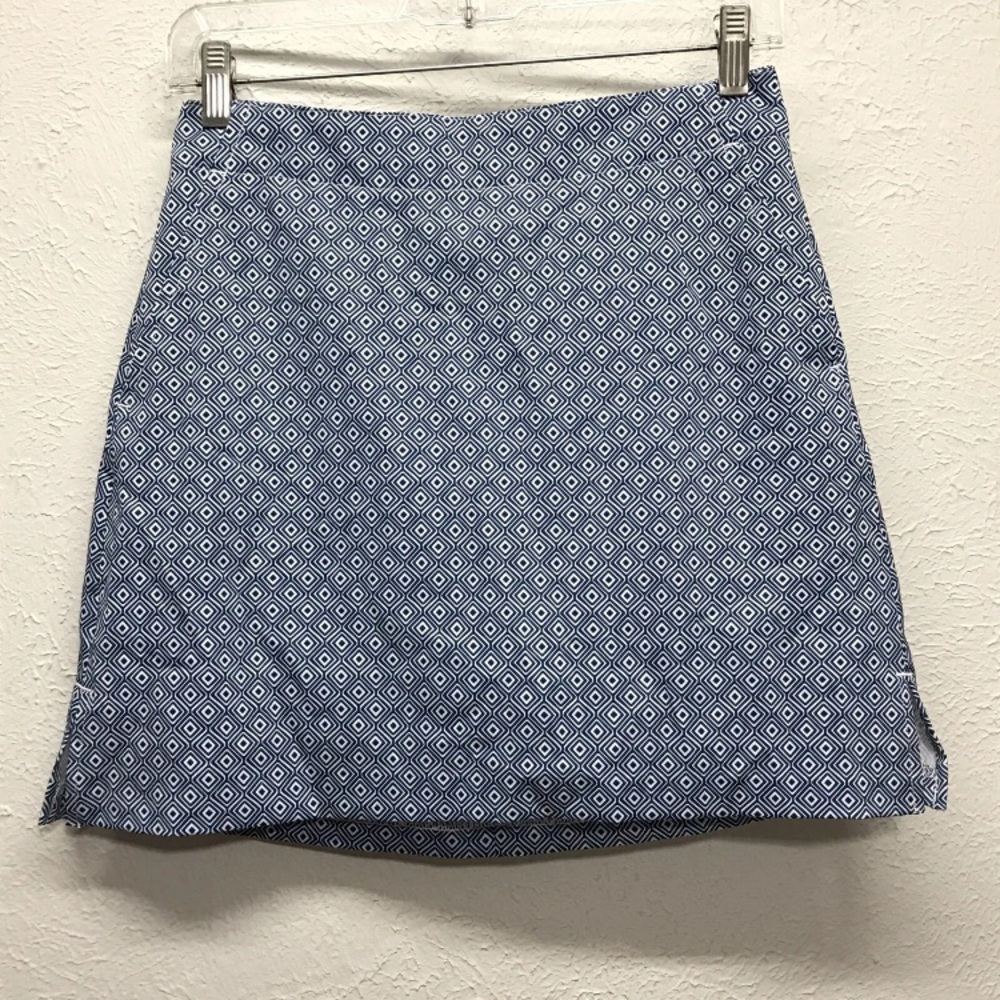 Lady Hagen Blue Diamond Pattern Skort Size 0 Navy Golf Stretch Pockets